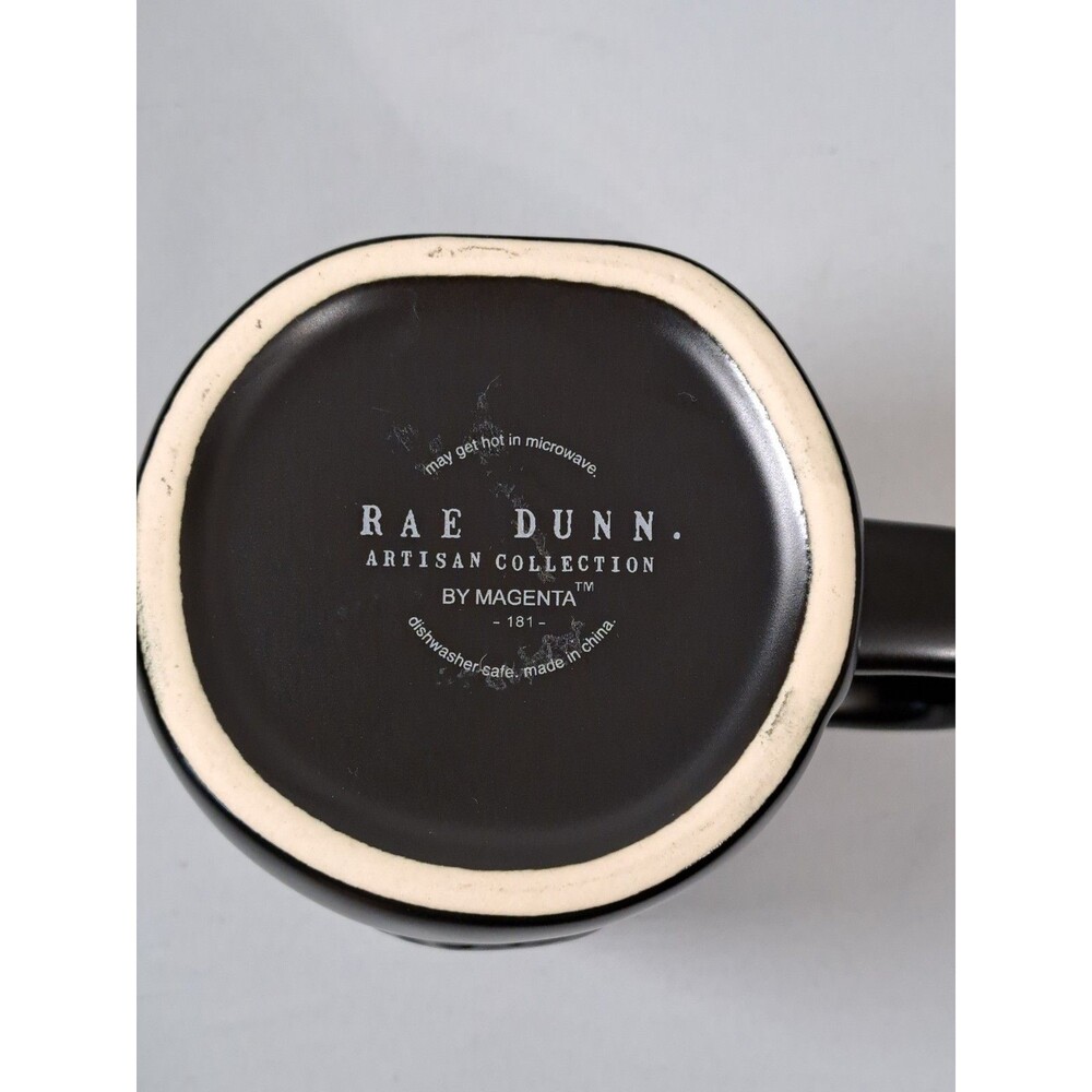 Rae Dunn Halloween VAMPIRE JUICE Black Mug with Red Interior and Bats - Picture 6 of 6